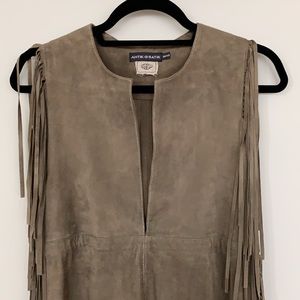 Antik Batik Moss Suede Fringe Dress